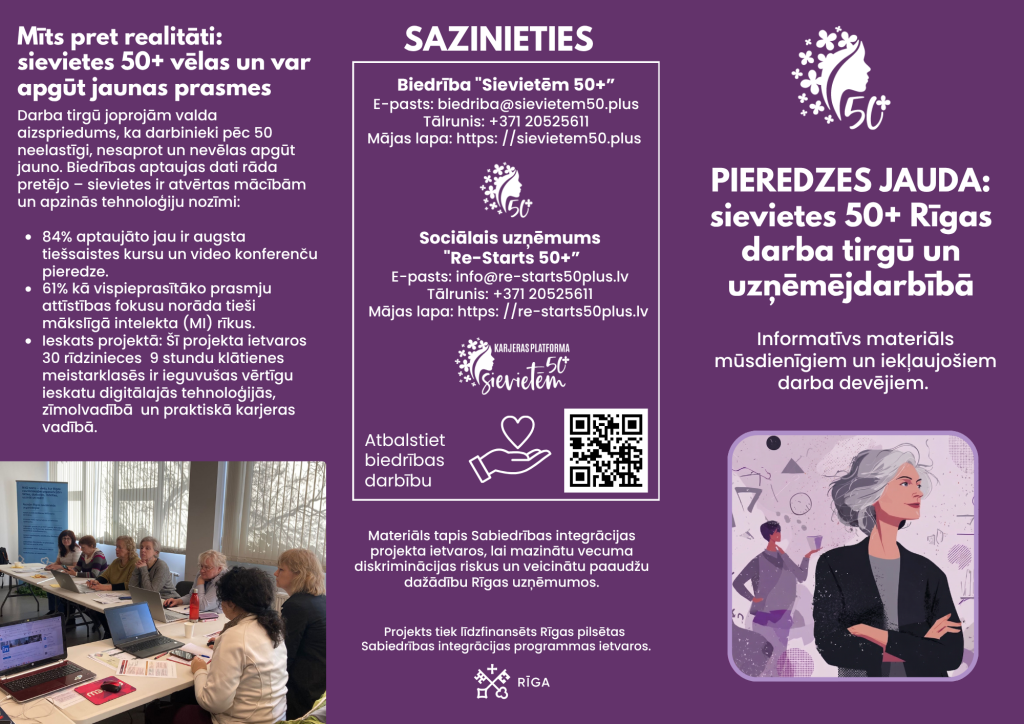 Buklets- Pieredzes jauda: Sievietes 50+ Rīgas darba tirgū un uzņēmējdarbībā